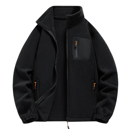 Herren Fleecejacke Warm Reißverschluss Taschen Modern