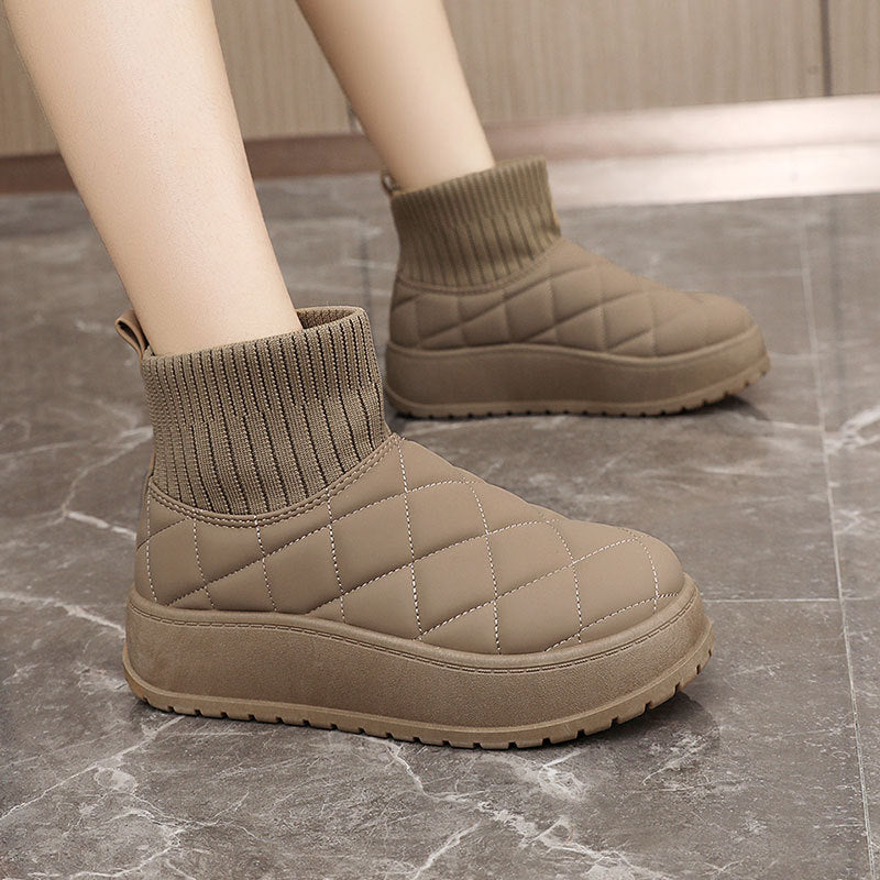 Damen Steppschuhe Hochkragen Rutschfest Wintermode