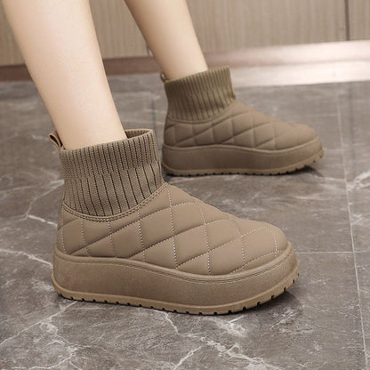 Damen Steppschuhe Hochkragen Rutschfest Wintermode