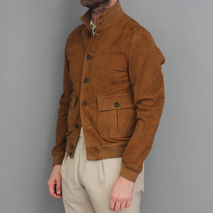Lederjacke Herren Wildleder Modern Mit Taschen - BerlinGlamour