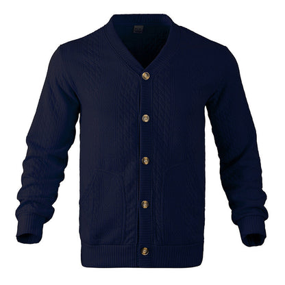 Herren Strickjacke Wabenmuster Modern mit Taschen