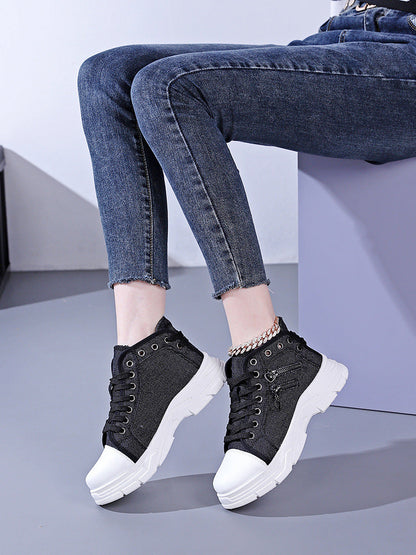 Damen Sneaker Modisch Gewebt Auffällig
