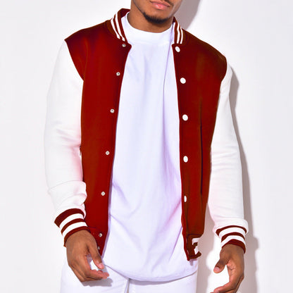 Herren Sportjacke mit Streifen Ärmelbündchen und Knöpfen Modern