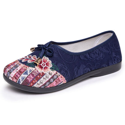 Damen Ballerinas Handbestickt Traditionell Heidi Stil