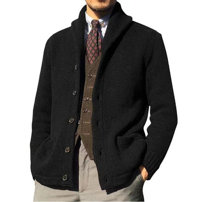 Herren Strickjacke Modern Schalkragen Casual