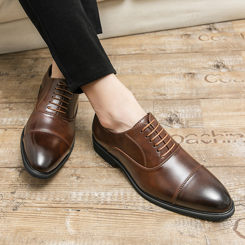 Damen Schnürschuhe Elegantes Leder Schwarz