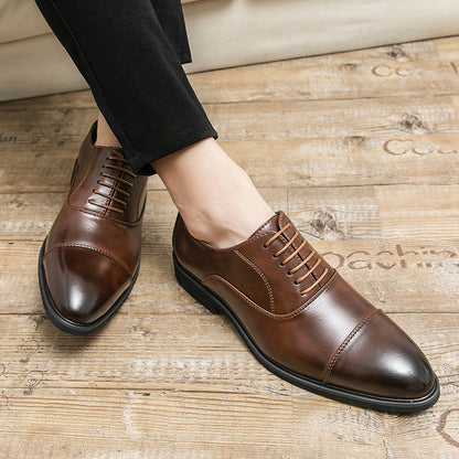 Damen Schnürschuhe Elegantes Leder Schwarz