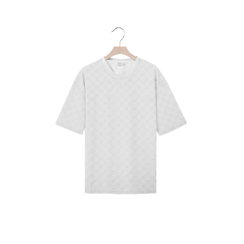 Herren Kurzarmshirt Baumwolle Strukturiert Casual