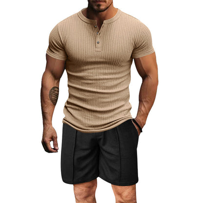 Herren Henley-Shirt Atmungsaktiv Kurzarm Berlin Style