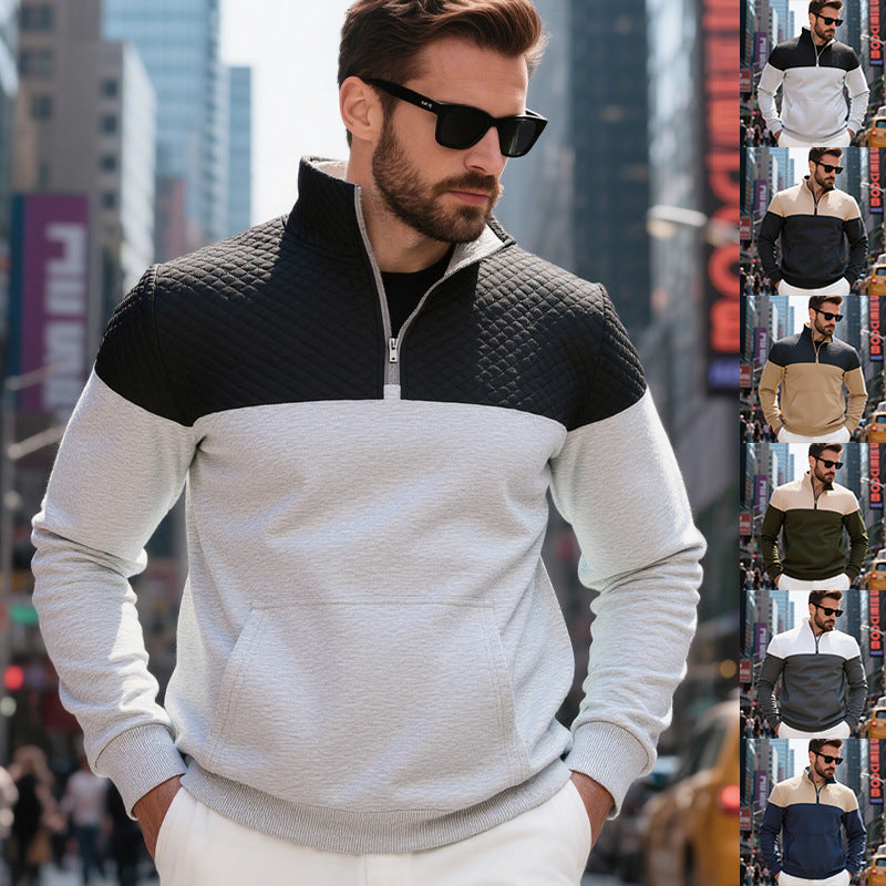 Herren Pullover Stepp mit Reißverschluss Hochwertig Warm - BerlinGlamour