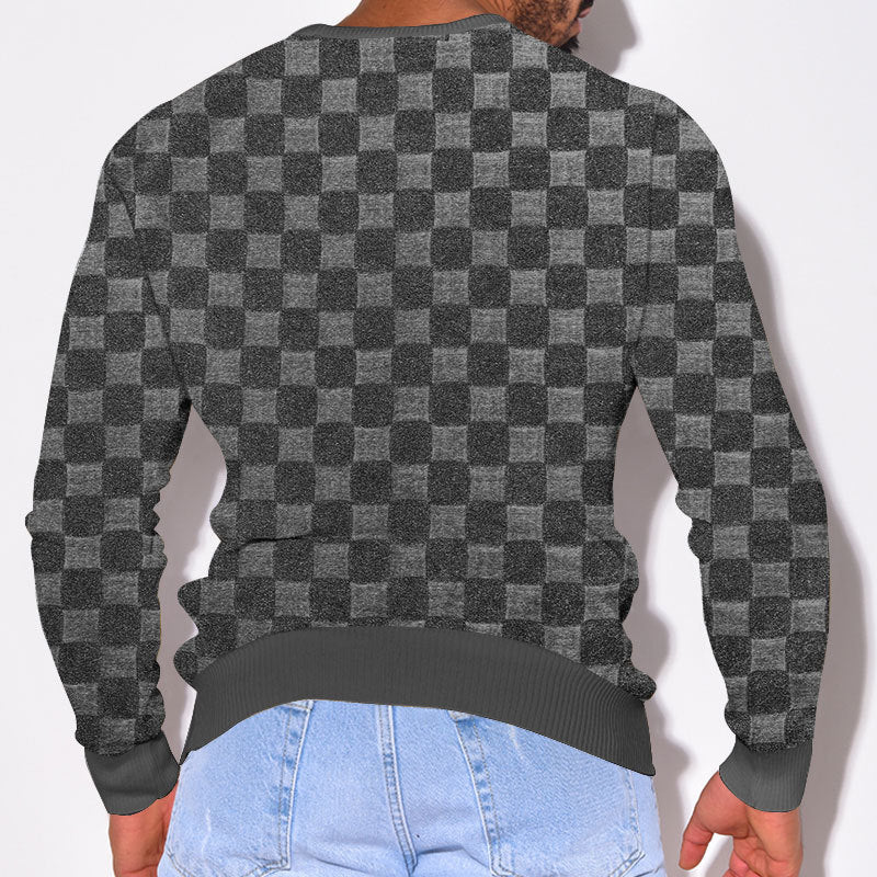 Herren Sweatshirt Modern Strukturdessin GrauUrban