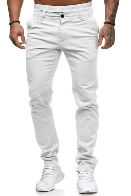 Herren Slim Fit Hose Leicht Baumwolle Modern