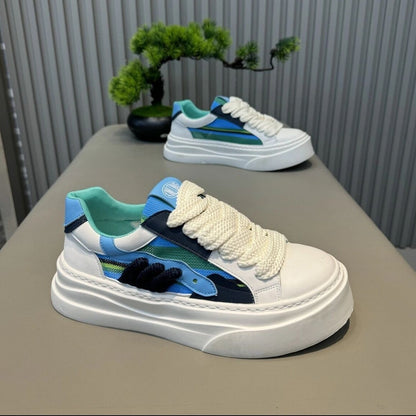 Damen Sneaker Plattform Schuhe Bequem Grafik Design