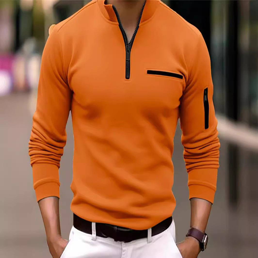 Herren Langarmshirt Sportlich Funktionstasche - BerlinGlamour