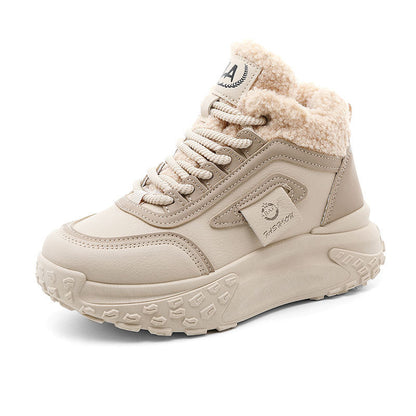 Damen Sneaker High-Top Isolierend Warm mit Weichem Innenfutter - BerlinGlamour