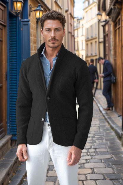Herren Strickmantel Modern Geschnitten Komfortabel Mit Taschen