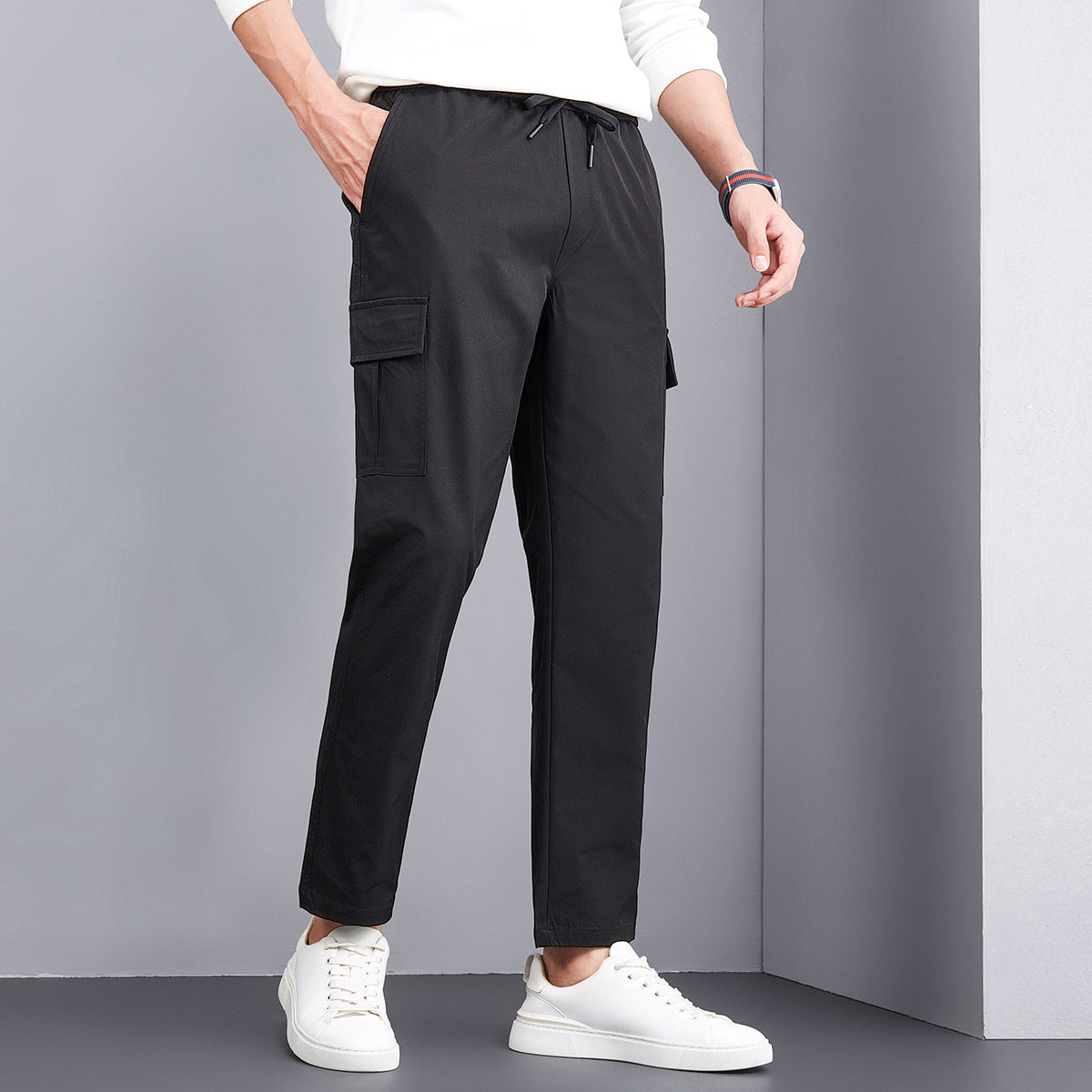 Bequeme Herren Cargo-Hose elastisch mit vielen Taschen