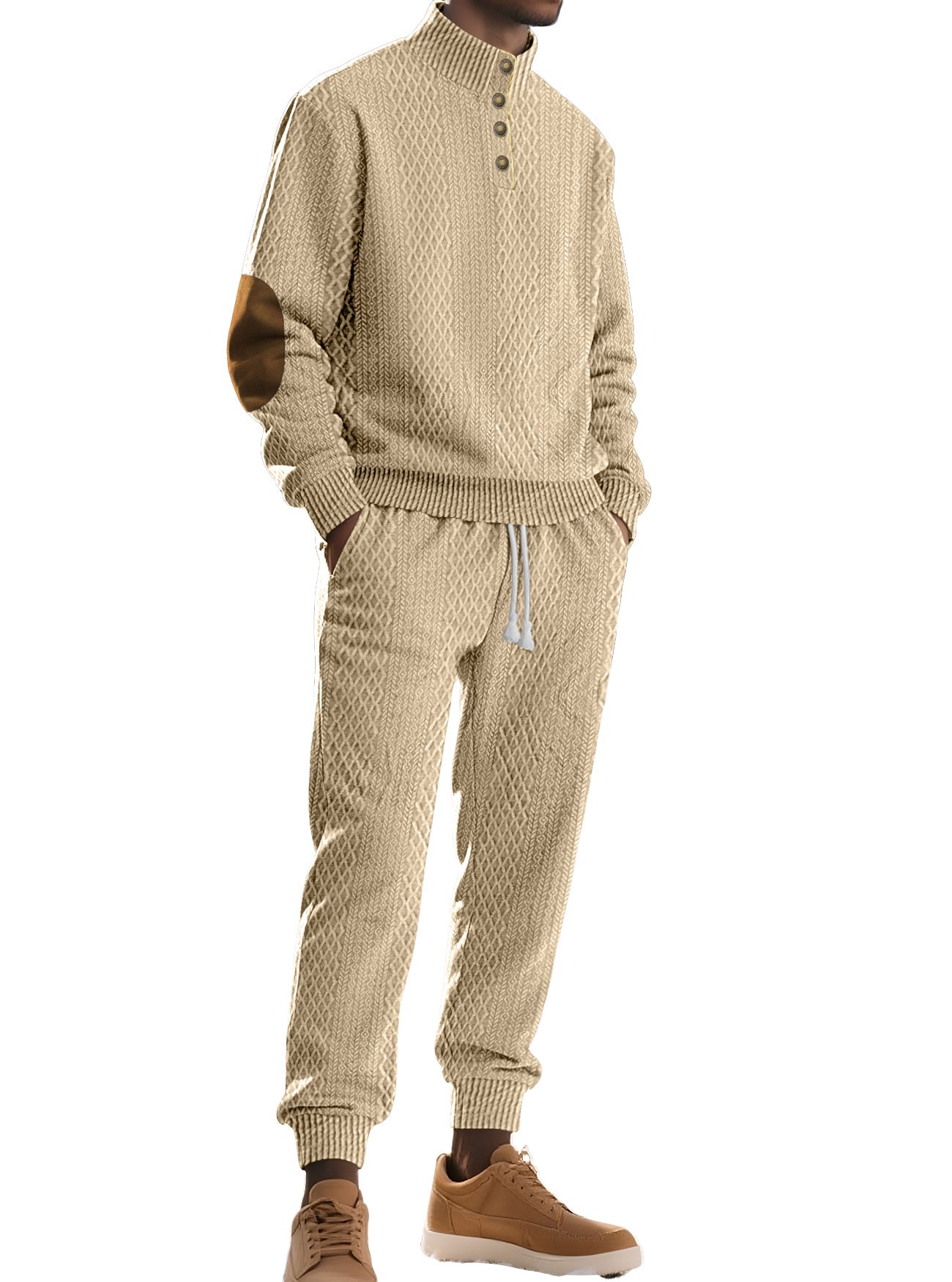 Herren Strickanzug Modern mit Kragen Warm