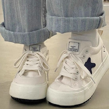 Damen Sneaker Komfortabel Sternenmuster Modisch - BerlinGlamour