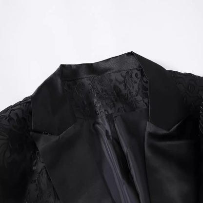 Smoking Anzug Herren Elegant mit Muster Modern Schwarze Gala