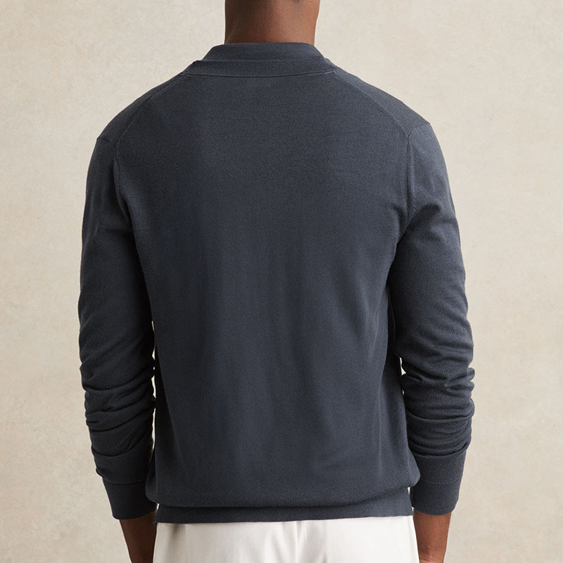 Herren Strickjacke Lässig V-Ausschnitt Knopf Detail Modern