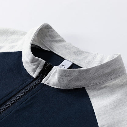 Herren Sportshirt Kurzarm Modern Reißverschluss Top