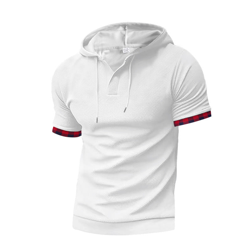 Herren Kapuzenshirt Modern mit Kontrastärmeln