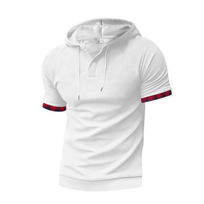 Herren Kapuzenshirt Modern mit Kontrastärmeln