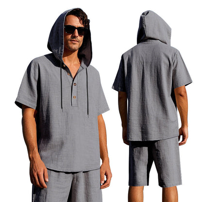 Herren Sportset Kapuzenpullover atmungsaktiv Grau