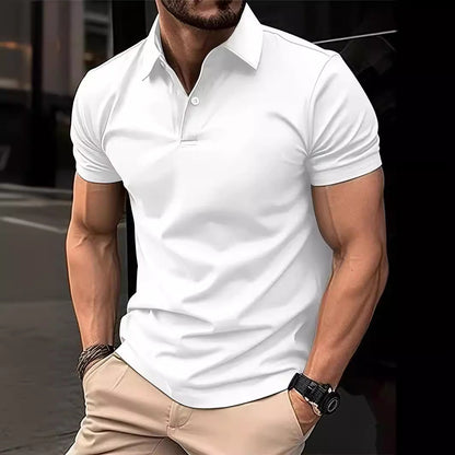 Herren Polohemd Slim Fit Atmungsaktiv Modern