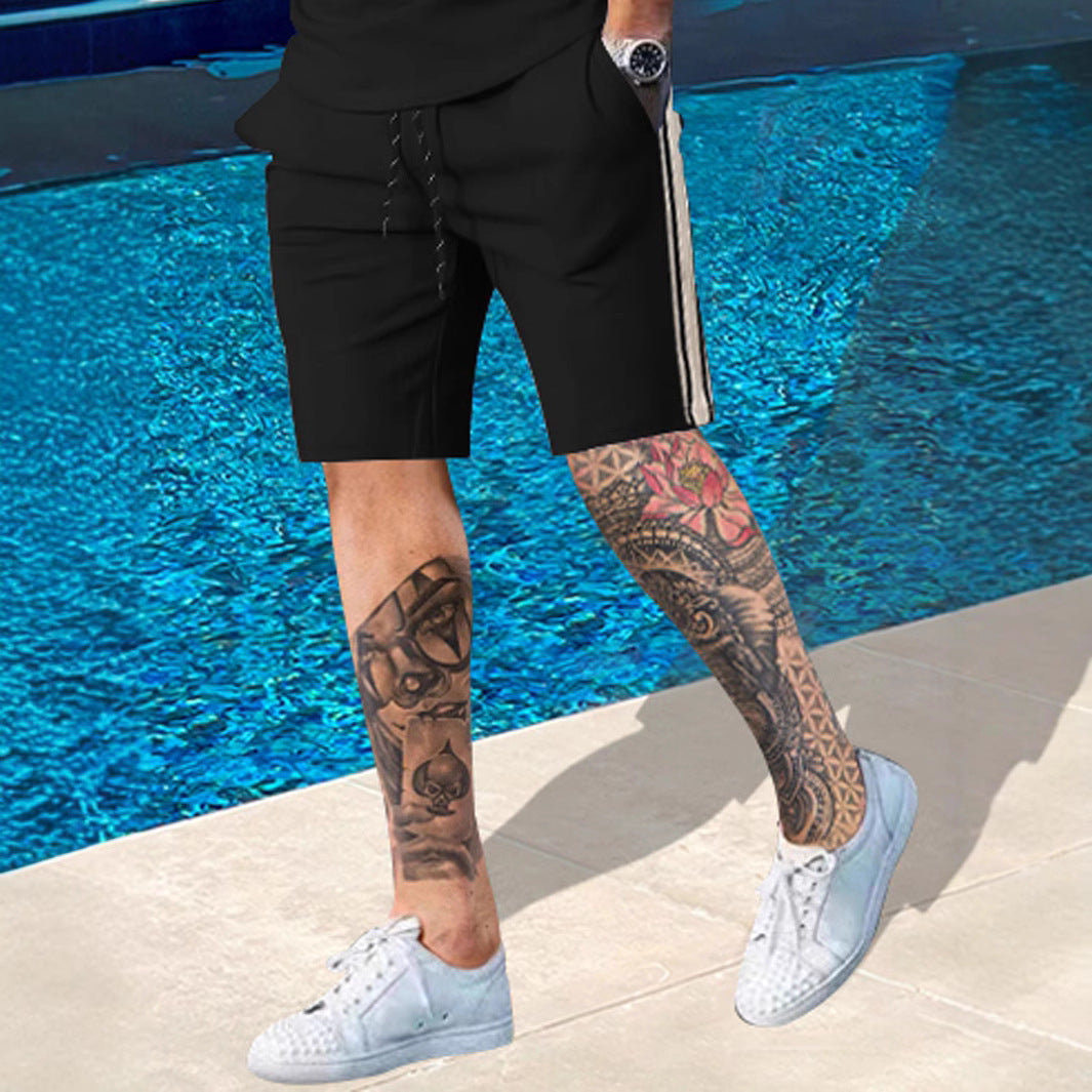 Herren Sport Shorts mit Streifen Seitenstreifen Laufshorts