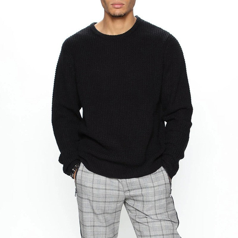 Herren Strickpullover Lässig Weit Bequem atmungsaktiv