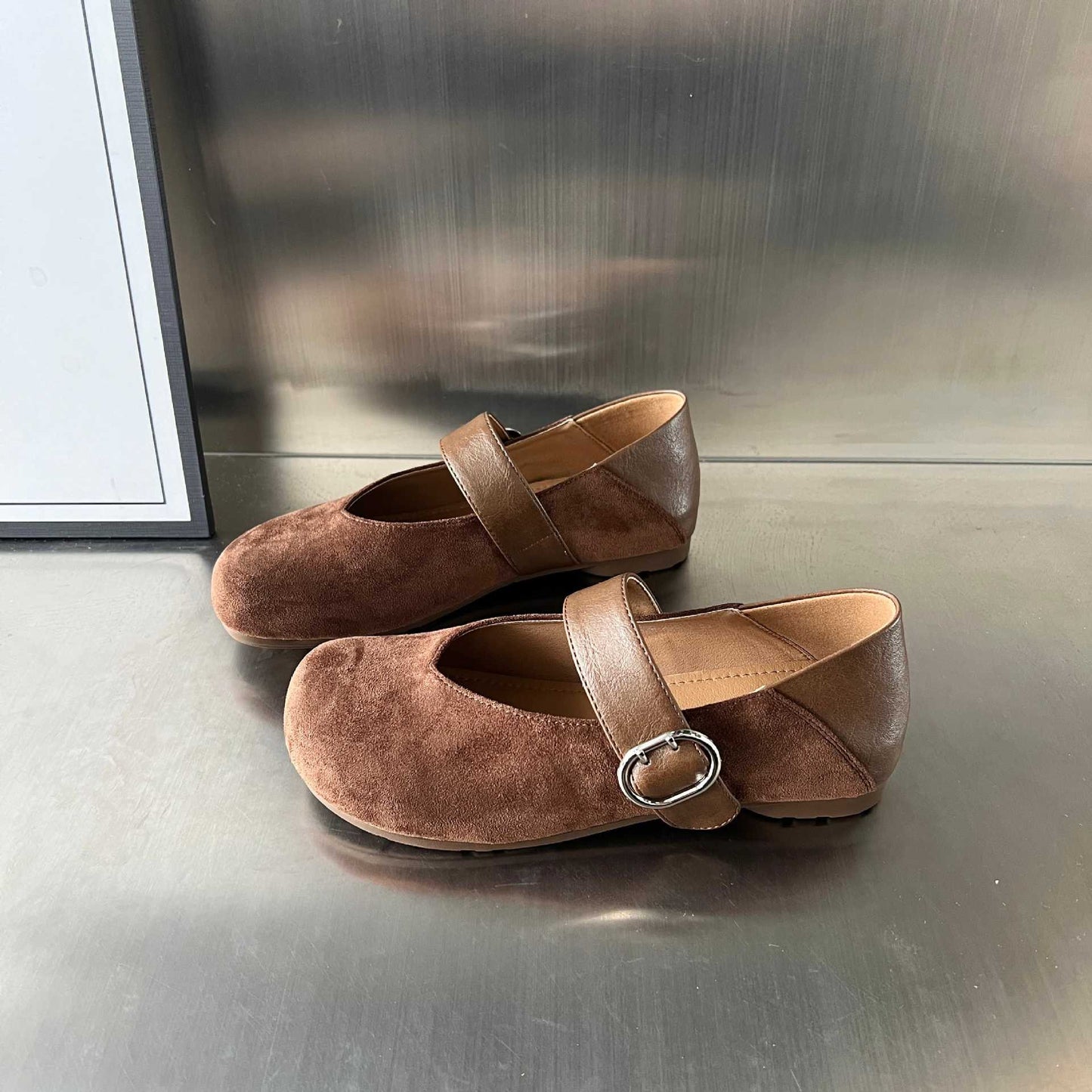 Damen Mokassins Velours Elegant Riemen Schuhe - BerlinGlamour