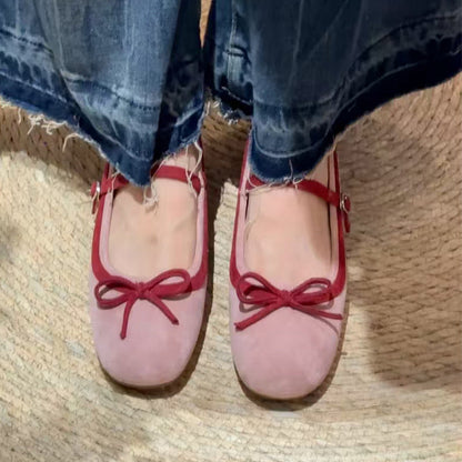 Damen Ballerinas mit Riemchen Hochwertig Elegant