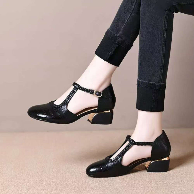 Damen Pumps mit geflochtenem Detail und hohem Absatz Elegant - BerlinGlamour