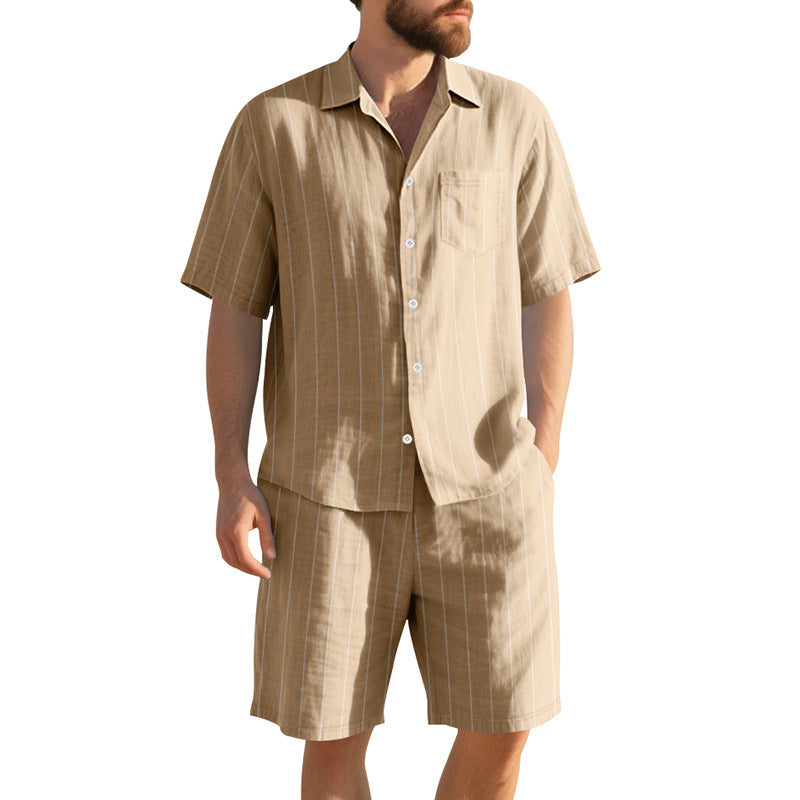 Herren Pyjama-Set mit Streifenmuster Elegantes Design