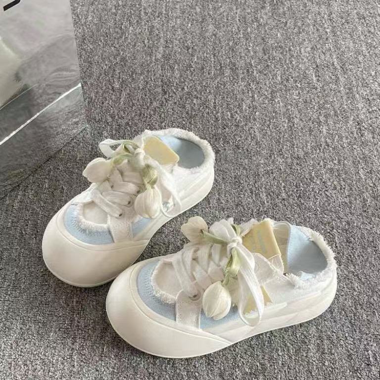Damen Sneaker Floral Schnürschuhe Trendy Modisch - BerlinGlamour