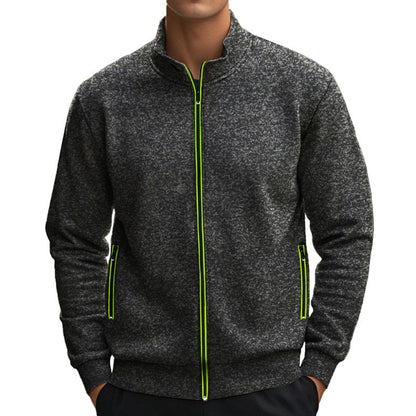 Ich helfe Ihnen gerne dabei! Der neue Titel könnte wie folgt lauten: Stilvolle Freizeitjacke mit hohen Kragen und reflektierenden Reißverschlussdetails 

Wenn Sie einen bestimm