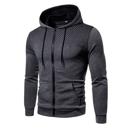 Herren Sportpullover Kapuze atmungsaktiv mit Reißverschluss