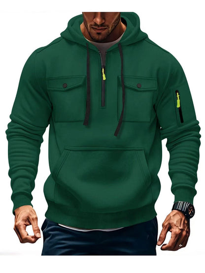 Herren Hoodie Funktionsjacke Mit Taschen Sportlich Modern