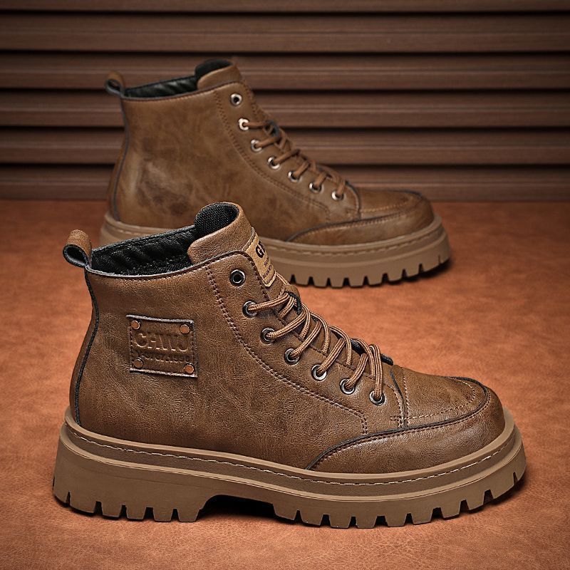 Damen Lederstiefeletten Warm Rutschfest Winterstiefel - BerlinGlamour