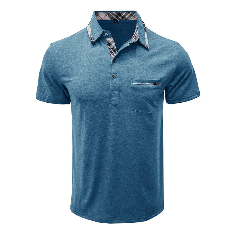 Herren Polohemd Kurzarm Karomuster Modern Berlin Style