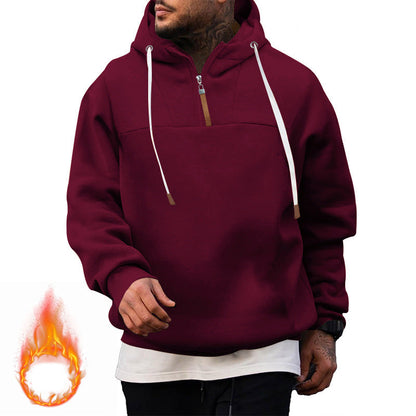 Herren Hoodie Sportlich Kurz Reißverschluss Modern