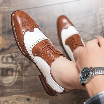 Damen Brogues Schuhe Leder Elegant Klassisch