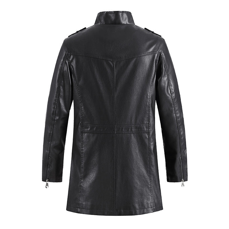 Lederjacke Herren Modern Lederschutzjacke Schwarz