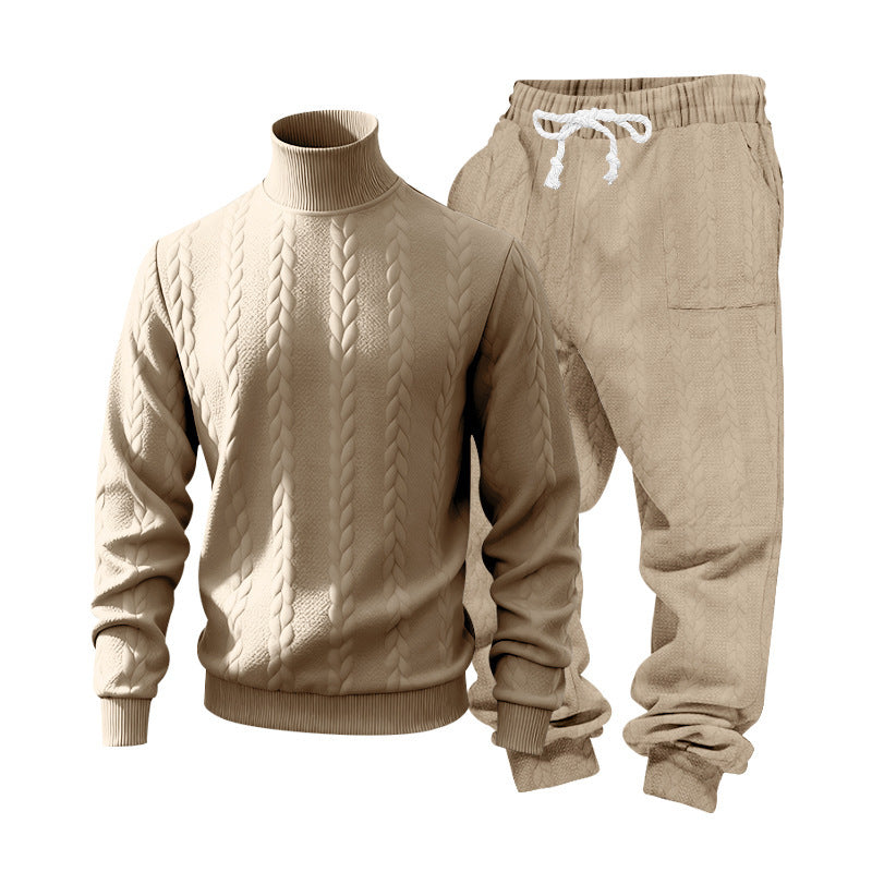 Herren Strickpullover Rollkragen Bequem mit Sweatpants Sportlich