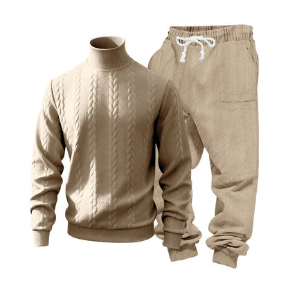 Herren Strickpullover Rollkragen Bequem mit Sweatpants Sportlich