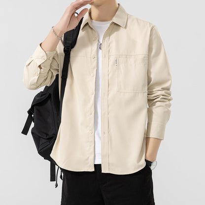 Herren Hemdbluse Lässig mit Utility Taschen Modern