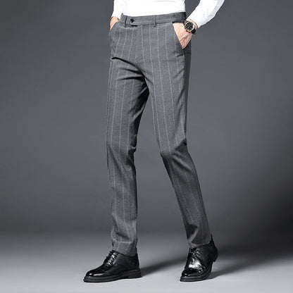 Elegante Herren Anzughose Streifen Slim Fit