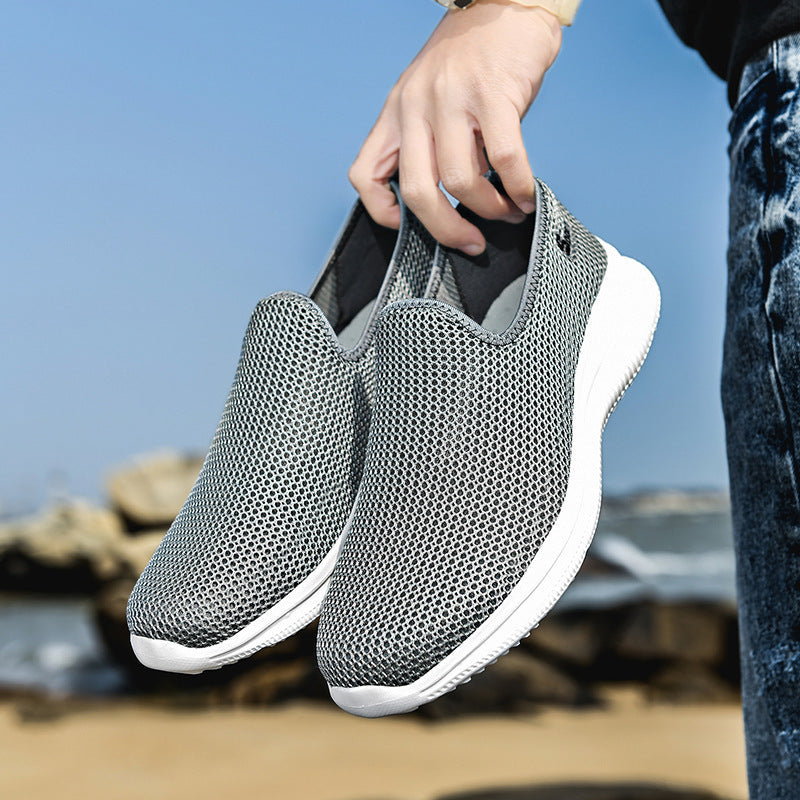 Damen Sneaker Atmungsaktiv Freizeitschuhe Slip-On Bequem